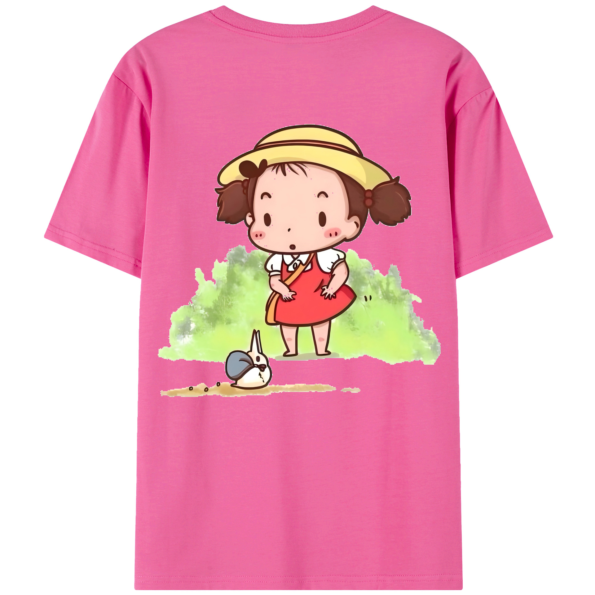 （画像用） となりのトトロ 草壁メイ 草壁サツキ My Neighbor Totoro Satsuki Kusakabe Mei Kusakabe レディース半袖Tシャツ(バックプリント)